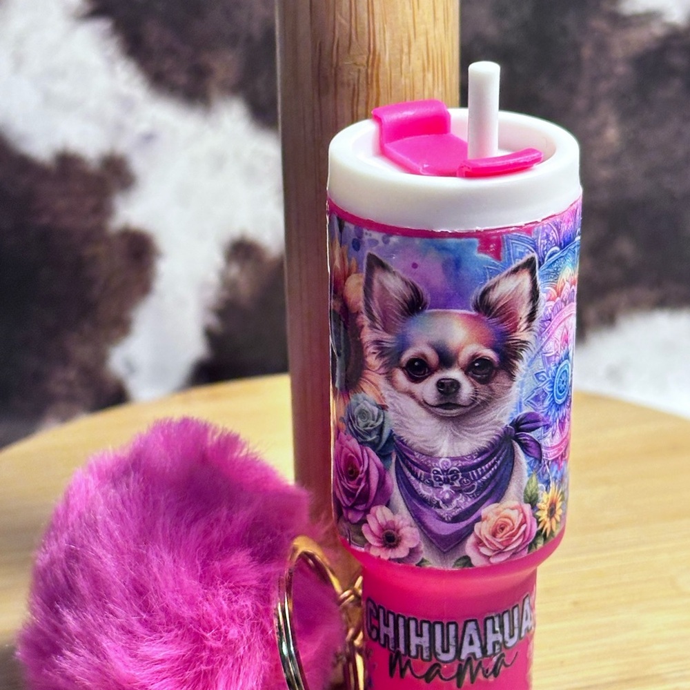 Chihuahua Mama Pink Tumbler